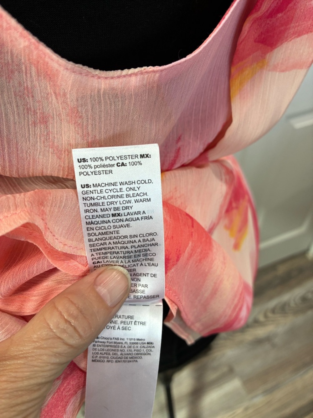 White House Black Market Pink & Yellow Watercolor V-Neck Peplum Blouse - Picture 4 of 6